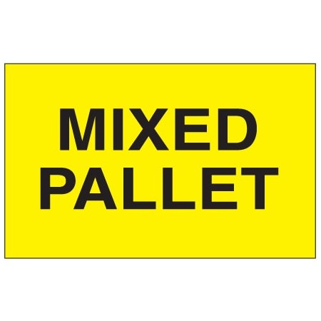 Bsc Preferred 3 x 5'' - ''Mixed Pallet'' Fluorescent Yellow Labels BUY00024095